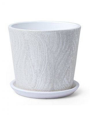 Горшок керамика, 1.45 л, конус, белый, Сиде №4, 0147745