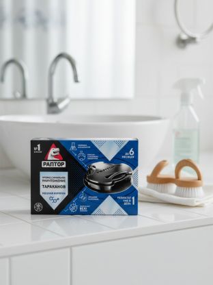 Инсектицид от тараканов, ловушка, 10 шт, в контейнере, Раптор