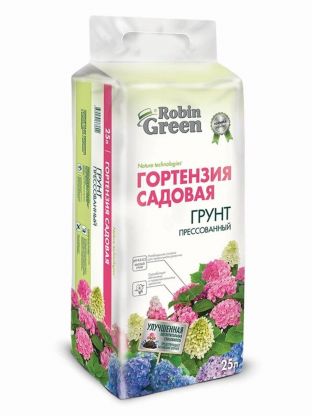 Грунт для гортензий садовых, прессованный, 25 л, Robin Green