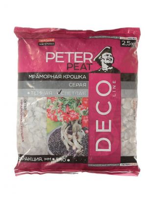 Мраморная крошка Peter Peat, Светло-серая, 2.5 кг