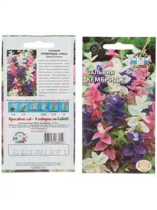 Семена Цветы, Сальвия, Кембридж, 0.25 г, цветная упаковка, Седек