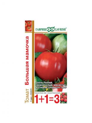 Семена Томат, Большая мамочка, 0.1 г, Семена от автора, Лидер 1+1=3, цветная упаковка, Гавриш