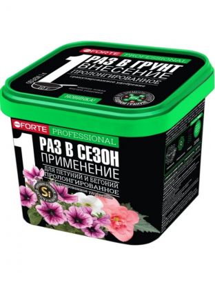 Удобрение для петуний и бегоний, пролонгир, с биодоступн кремнием, ведро, 1 л, Bona Forte