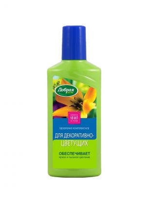 Удобрение для декоративно-цветущих растений, органоминеральное, жидкость, 250 мл, Добрая сила