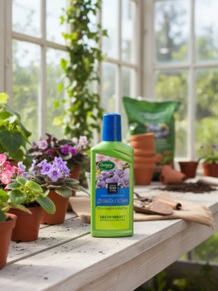 Удобрение для фиалок и бегоний, минеральное, жидкость, 250 мл, Добрая сила