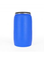 Бочка пластик, пищевая, 227 л, круглая, съемная крышка с металлическим хомутом, цветная, ЗТИ