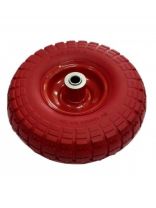 Колесо для тачки полиуретан PU, 4.1/3.5-4, не симметричная ступица, втулка D16 мм, Мастер Инструмент