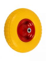 Колесо для тачки полиуретан PU, несимметричная ступица, 4.00-6, втулка D16 мм, Mawipro