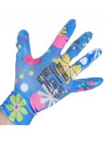 Перчатки полиэстер, нитриловый облив, без рисунка, цвет в ассортименте, разноцветные, Fiberon