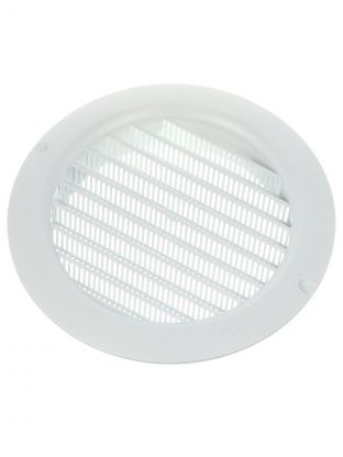 Решетка вентиляционная ABS пластик, установочный диаметр 150 мм, с сеткой, круглая, с фланцем d150, белая, Event, РК150с