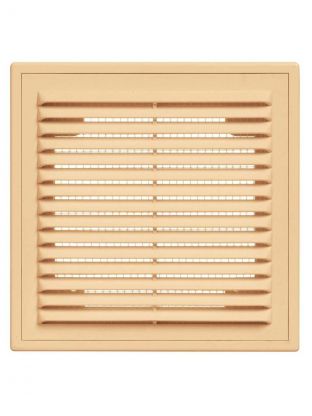 Решетка вентиляционная пластик, настенная, 150х200 мм, с сеткой, бежевая, Viento, 1520ВР