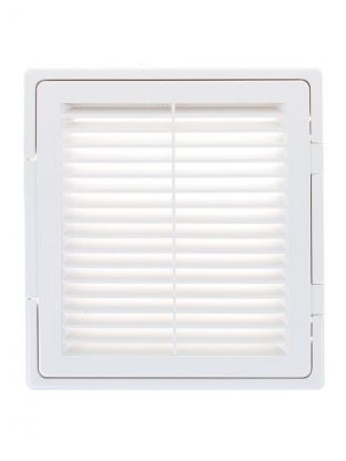 Решетка вентиляционная пластик, 300х300 мм, с сеткой, с дверцей, Event, 3030ДФ