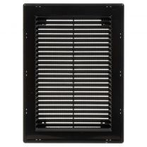 Решетка вентиляционная пластик, вытяжная, 150х200 мм, с сеткой, черная, Viento