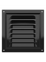 Решетка вентиляционная сталь, 150х150 мм, с сеткой, МЭ, ERA, Black