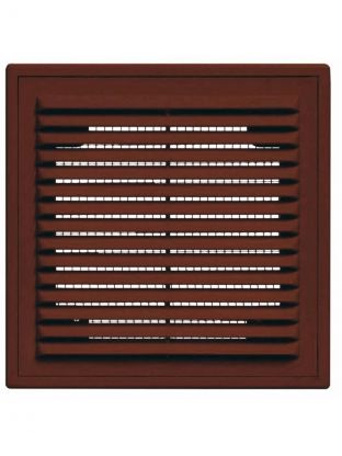 Решетка вентиляционная пластик, разъемная, 450х130 мм, наклонные жалюзи, коричневая, Viento, 4513ВРкор