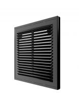 Решетка вентиляционная пластик, разъемная, 209х209 мм, с сеткой, ERA, 2121Р Black
