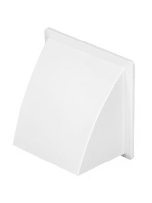 Выход стенной пластик, вытяжной, 175х175 мм, с обратным клапаном, с фланцем D100, белый, Event, 175К100ФВ бел