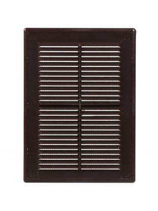 Решетка вентиляционная ABS пластик, разъемная, 184х253 мм, с сеткой, коричневая, Event, 1825Р