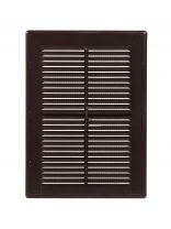 Решетка вентиляционная ABS пластик, разъемная, 184х253 мм, с сеткой, коричневая, Event, 1825Р