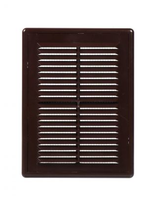 Решетка вентиляционная ABS пластик, разъемная, 150х200 мм, с сеткой, коричневая, Event, 1520РЦ