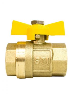 Кран для газа г-г, 3/4", ручка-бабочка, STI