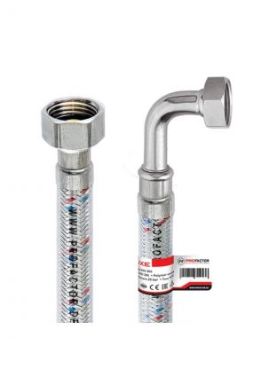 Подводка для воды 1/2"х0.6 м, г-г, угловая, сталь, полимер, ProFactor