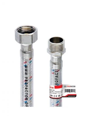 Подводка для воды 1/2"х0.8 м, г-ш, сталь, полимер, ProFactor