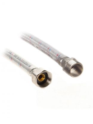 Подводка для воды 1/2"х1 м, г-ш, сталь, полимер, Frap