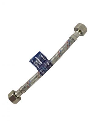Подводка для воды 1/2"х0.6 м, г-г, сталь, полимер, Stemix