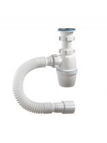 Сифон для мойки, 1" 1/2, 40х40/50, полипропилен, с выпуском, с гофрой, Orio, А-4001