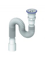 Сифон для мойки, 800 мм, 1" 1/2х40/50, полипропилен, с выпуском, Unicorn, D220