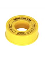 Лента ФУМ для газа, 10 м, 12х0.1 мм, фторопласт, малая, желтая, MasterProf, индивидуальная упаковка, ИС.130218