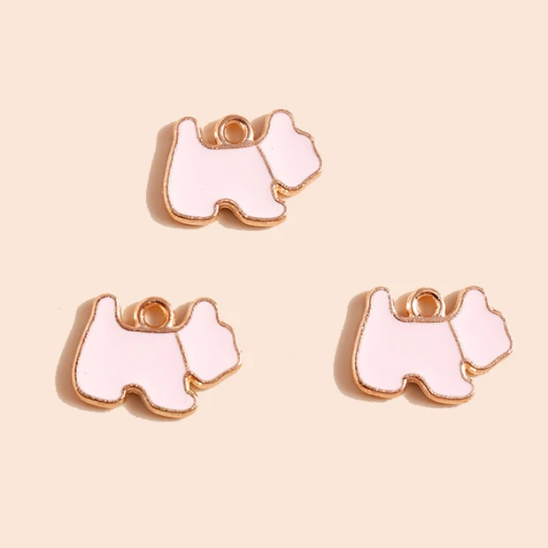 фото Подвеска (кулон/ шарм) Собачка Терьер из металла с эмалью Золото/ черный