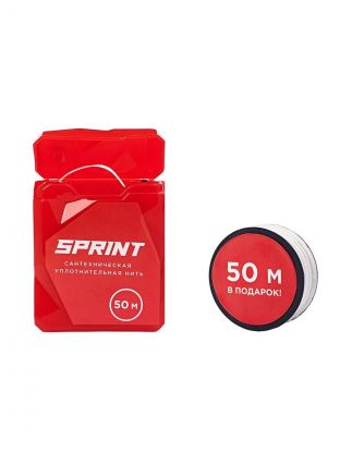 Нить сантехническая 50 м, + катушка 50 м, Sprint, блистер, 61012