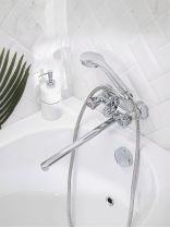 Смеситель для ванны, РМС, с кран-буксой, хром, SL116-140
