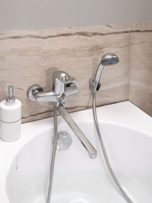 Смеситель для ванны, РМС, с картриджем, хром, SL55-006E