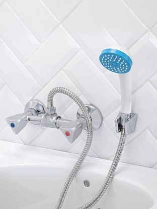 Смеситель для душа, РМС, с кран-буксой, хром, SL119-003