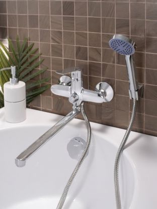 Смеситель для ванны, РМС, с картриджем, хром, SL133-006E