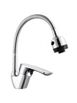 Смеситель для кухни, Juguni, гибкий излив, с картриджем, хром, 0402.969C