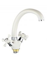 Смеситель для кухни, Эверест, с кран-буксой, белый, B42-0647