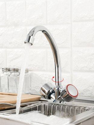 Смеситель для кухни, Frud, с кран-буксой, хром, R40109
