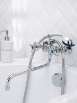 Смеситель для ванны, РМС, с кран-буксой, хром, SL118-140