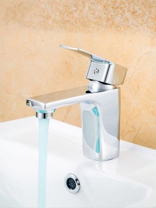 Смеситель для раковины, Frud, короткий излив, с картриджем, хром, R10131