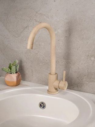 Смеситель для кухни, РМС, с картриджем, бежевый, SUS124BGK-017F