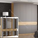 Шкаф 4-х створчатый ШК-004 "Бостон" Дуб крафт золотой/Шифер серый