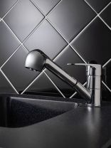 Смеситель для кухни, РМС, выдвижной излив, с картриджем, хром, SL52-014