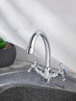 Смеситель для кухни, РМС, с кран-буксой, хром, SL71-271F