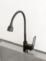 Смеситель для кухни, Эверест, гибкий излив, с картриджем, черный, B58-1546
