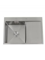 Мойка кухонная врезная, Diadonna, нержавеющая сталь, 700х500х200 мм, сатин, DS7050R