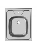 Мойка кухонная накладная, Ukinox, Стандарт, нержавеющая сталь, 500х600х150 мм, STD500.600 ---4C 0C